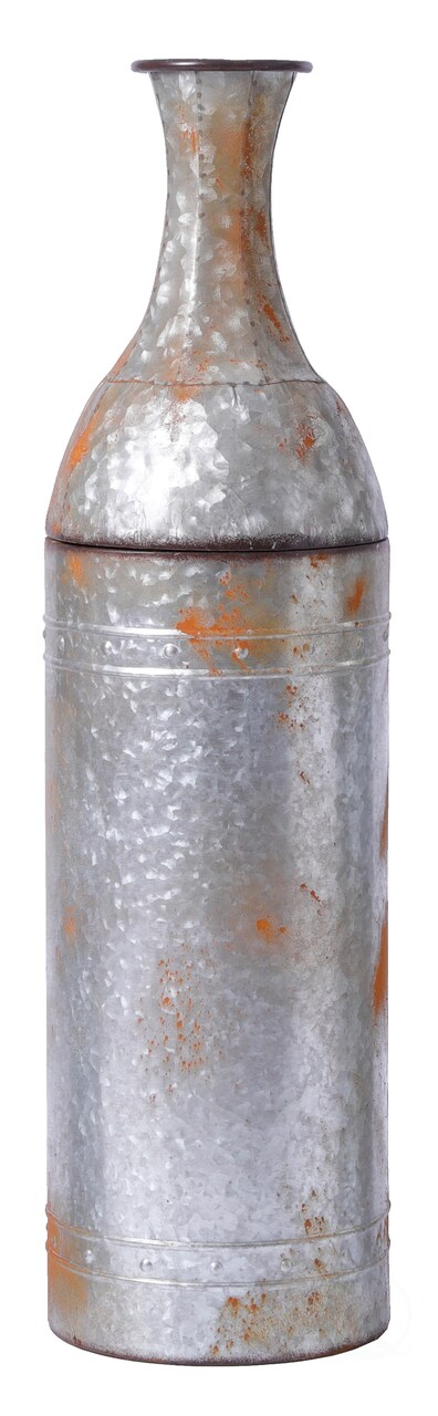 Rustic Farmhouse Style Galvanized Metal Floor Vase Decoration